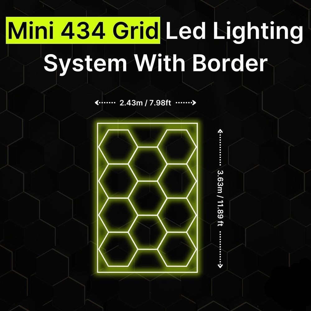 11-GRID Mini Hexagrid LED Lighting System With Border
