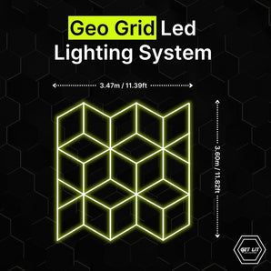 GEO grid LED lighting system for garages and gyms