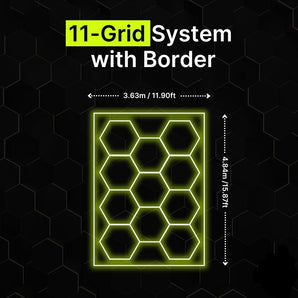 11-GRID Regular Hexagrid LED Lighting System With Border