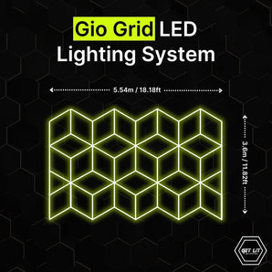 GEO grid LED lighting system for garages and gyms