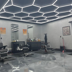 25-grid hexagon LED lighting system with border