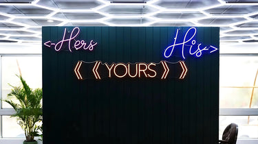Custom neon sign being designed with the Neon Builder tool, allowing for personalized and creative neon signs