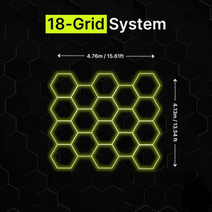 18-Grid Hexagrid LED lighting (4.13m x 4.76m)