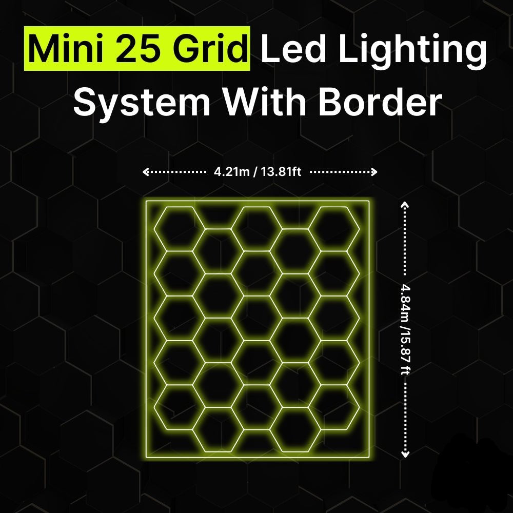 25-GRID Mini Hexagrid LED Lighting System With Border