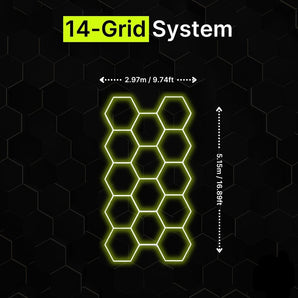 14-Grid Hexagrid LED lighting (5.15m x 2.97m)