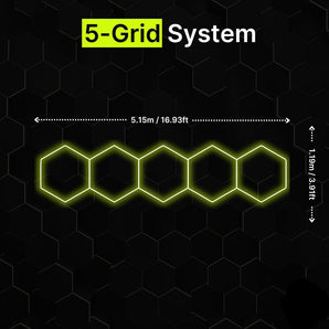 5-GRID Straight Regular Hexagrid LED Lighting System