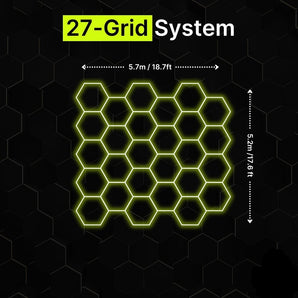 27-Grid Hexagrid LED lighting (5.2m x 5.7m)