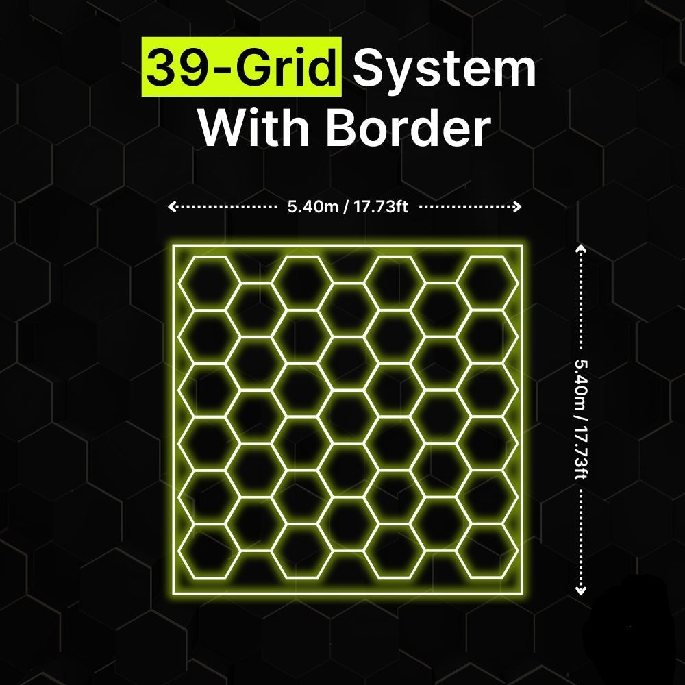 39-GRID Mini Hexagrid LED Lighting System With Border
