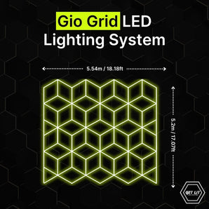 GEO grid LED lighting system for garages and gyms