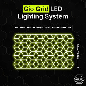 GEO grid LED lighting system for garages and gyms