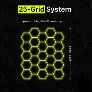 25-Grid Hexagrid LED lighting (5.6m x 4.7m)