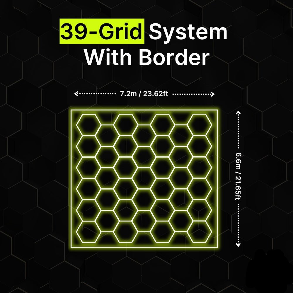 39-GRID Regular Hexagrid LED Lighting System With Border