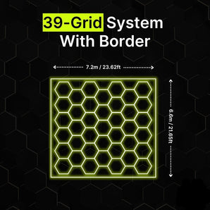 39-GRID Regular Hexagrid LED Lighting System With Border