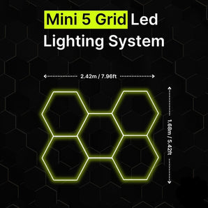 5 Pack Mini Hexagrid LED Lighting System