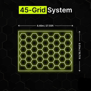 45-grid hexagon LED lighting system with border