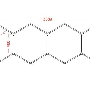 4 Straight Hex RGB Hexagrid LED Lighting System