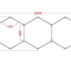3 Straight Hex RGB Hexagrid LED Lighting System