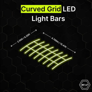 Curved grid LED light bars