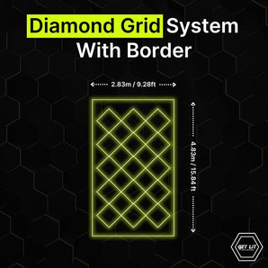 Diamond grid LED light with border