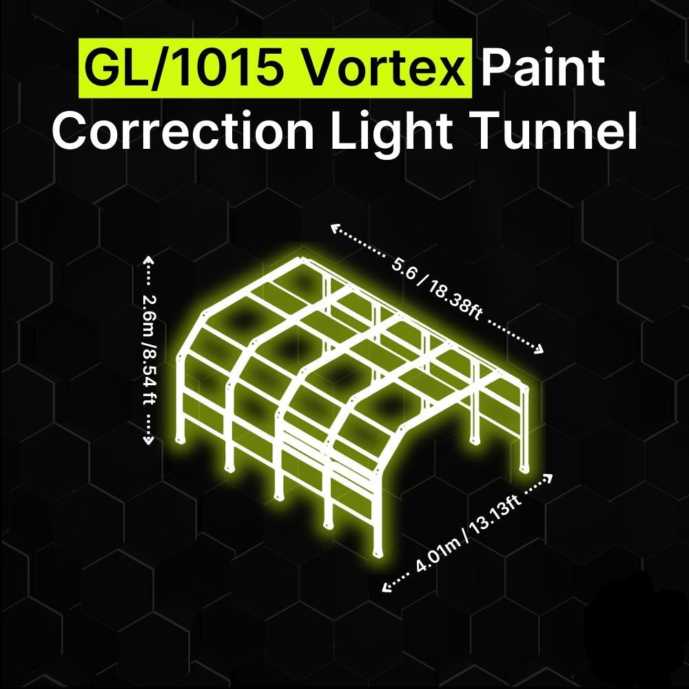 Vortex paint correction light tunnel 100mm and 600mm for detailing