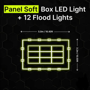Panel soft box LED light with 12 surrounding flood lights