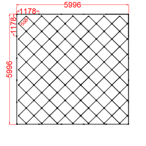 Diamond grid LED lighting system with border for garages and gyms