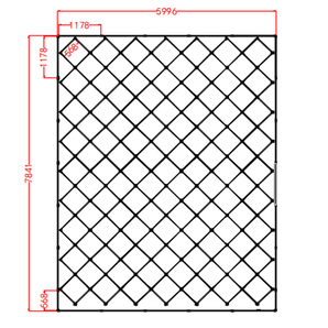 Diamond grid LED lighting system with border for garages and gyms