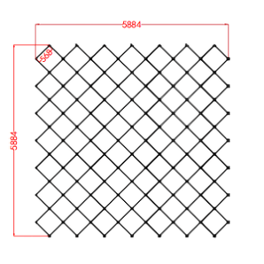 Diamond grid LED lighting system 6m x 6m for garages and gyms