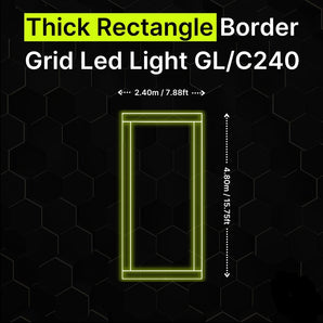 Thick rectangle border LED grid light