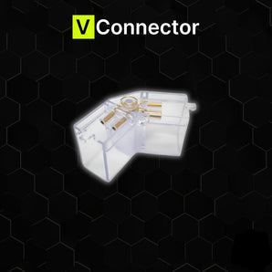 V Connector for hexagrid LED lighting