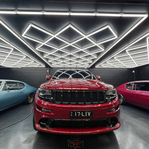 Diamond grid LED light with border